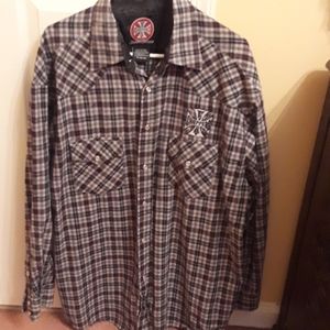 Men's Long sleeve West Coast Choppers Snap Shirt